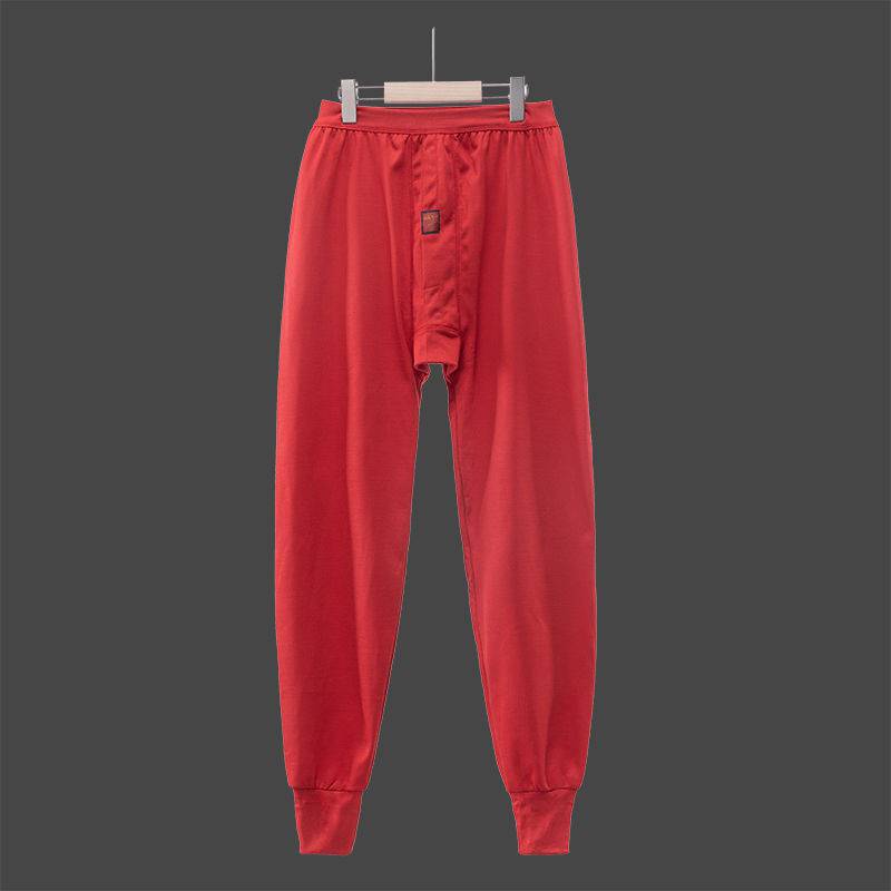 秋冬紧身男衬裤打底男士秋季棉毛裤打底裤大红线裤深灰藏青3xl160190