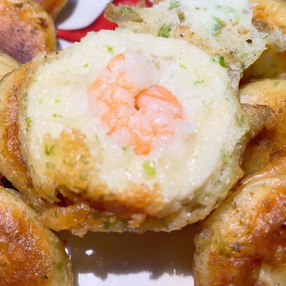 纳香海海苔鳕鱼虾饼 鱼香虾饼 鲜虾虾仁饼半成品冷冻油炸速食小吃