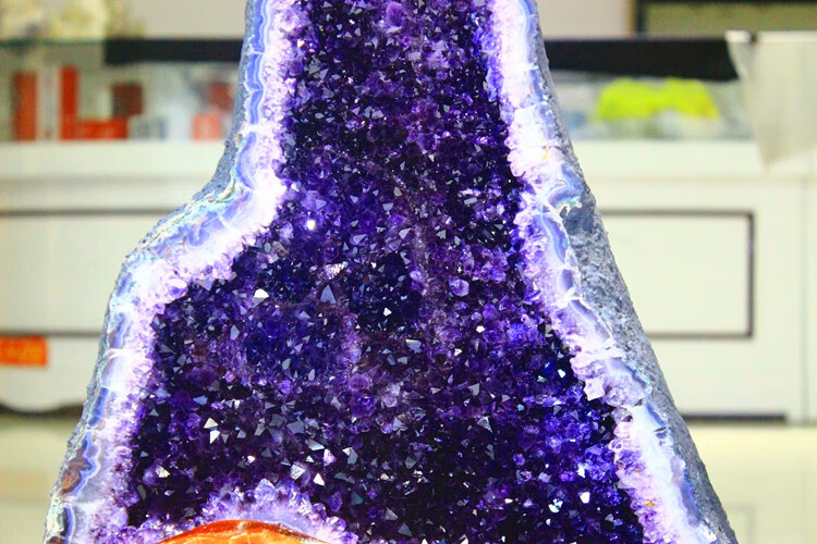 乌拉圭紫晶洞 紫水晶洞摆件 聚宝盆 玛瑙洞 消磁 紫罗兰 h20款 9.