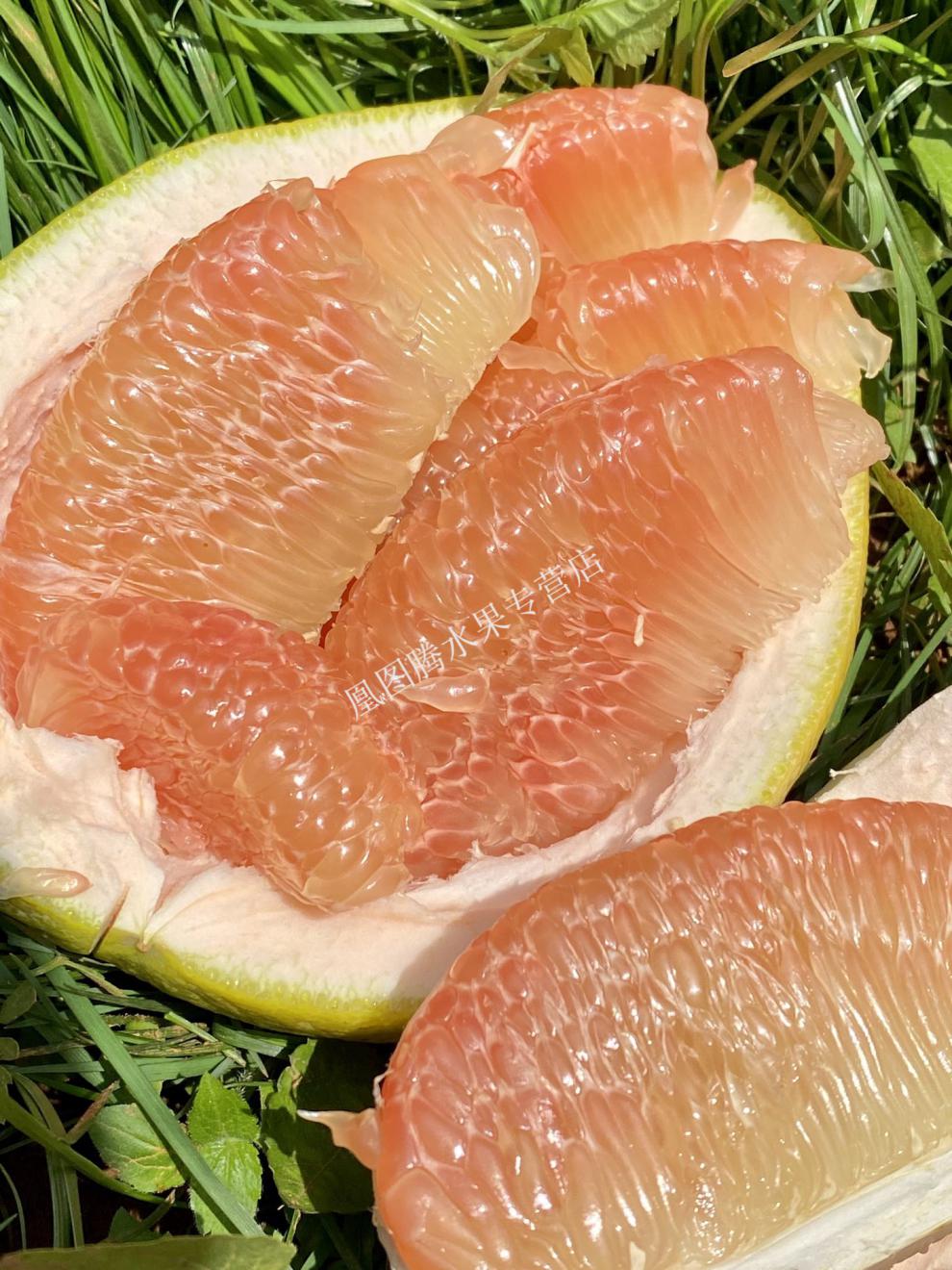 泰国进口ick金柚新鲜孕妇水果翡翠红心柚青皮红肉小柚子西施蜜柚4个