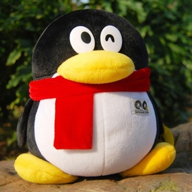 qq企鹅公仔腾讯毛绒玩具情侣布娃娃一对玩偶45cm女生日结婚庆礼物q哥