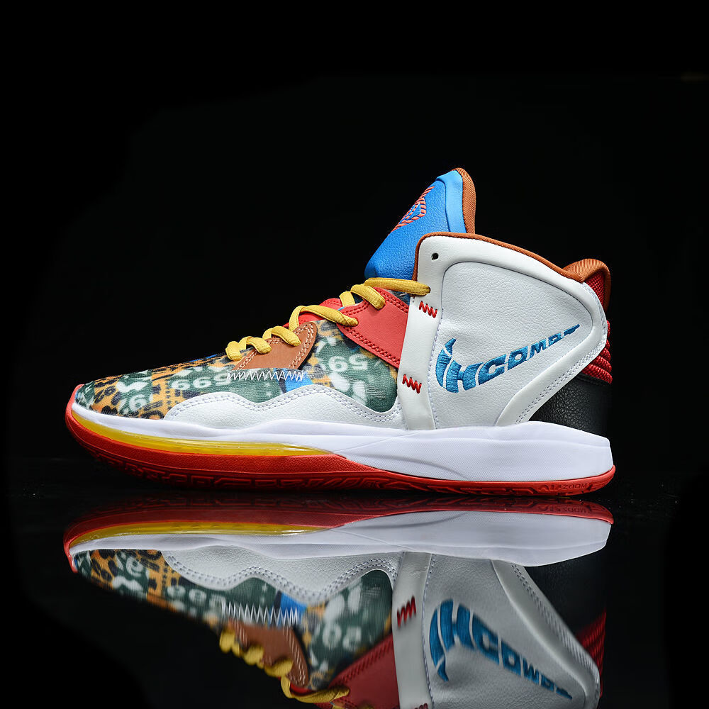 欧文8篮球鞋限量版7代实战高帮迷彩6气垫男防滑耐磨运动战靴 白迷彩