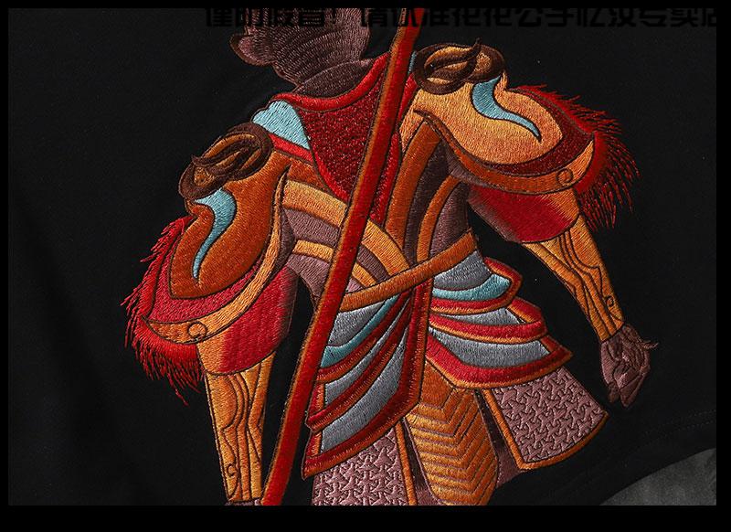 大圣刺绣短袖t恤男夏季宽松国潮中国风男装潮牌孙悟空5分半袖白色m