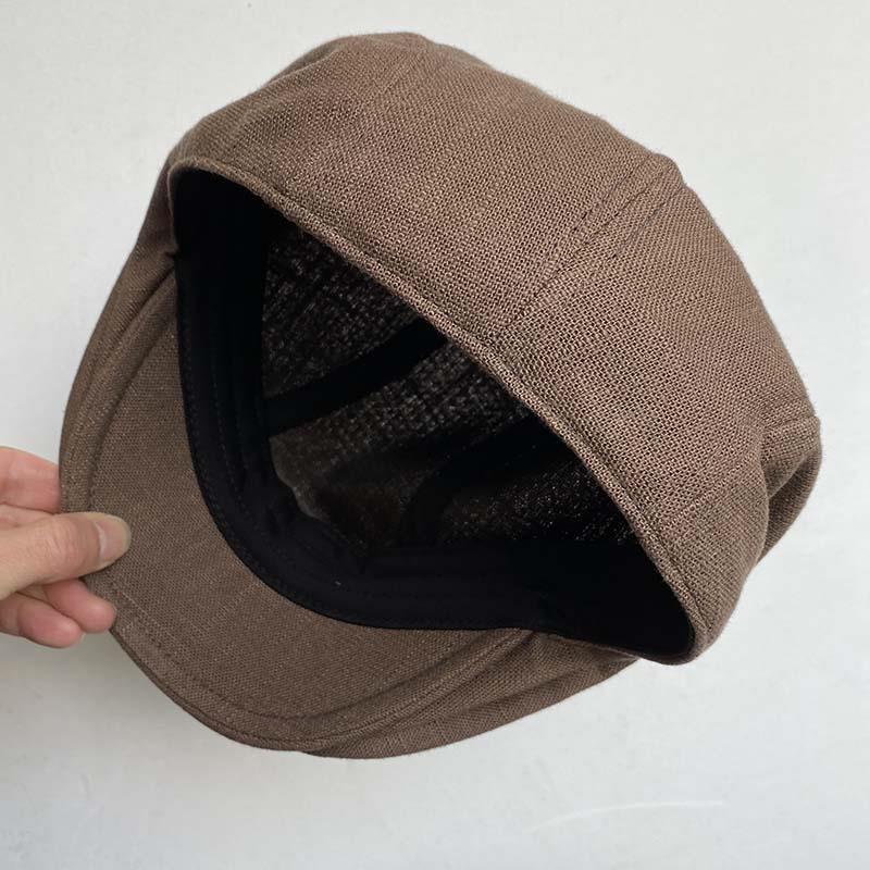 前进帽帽子女复古男大头帽户外亚麻贝雷帽秋冬四季vintage前进帽ysm纯