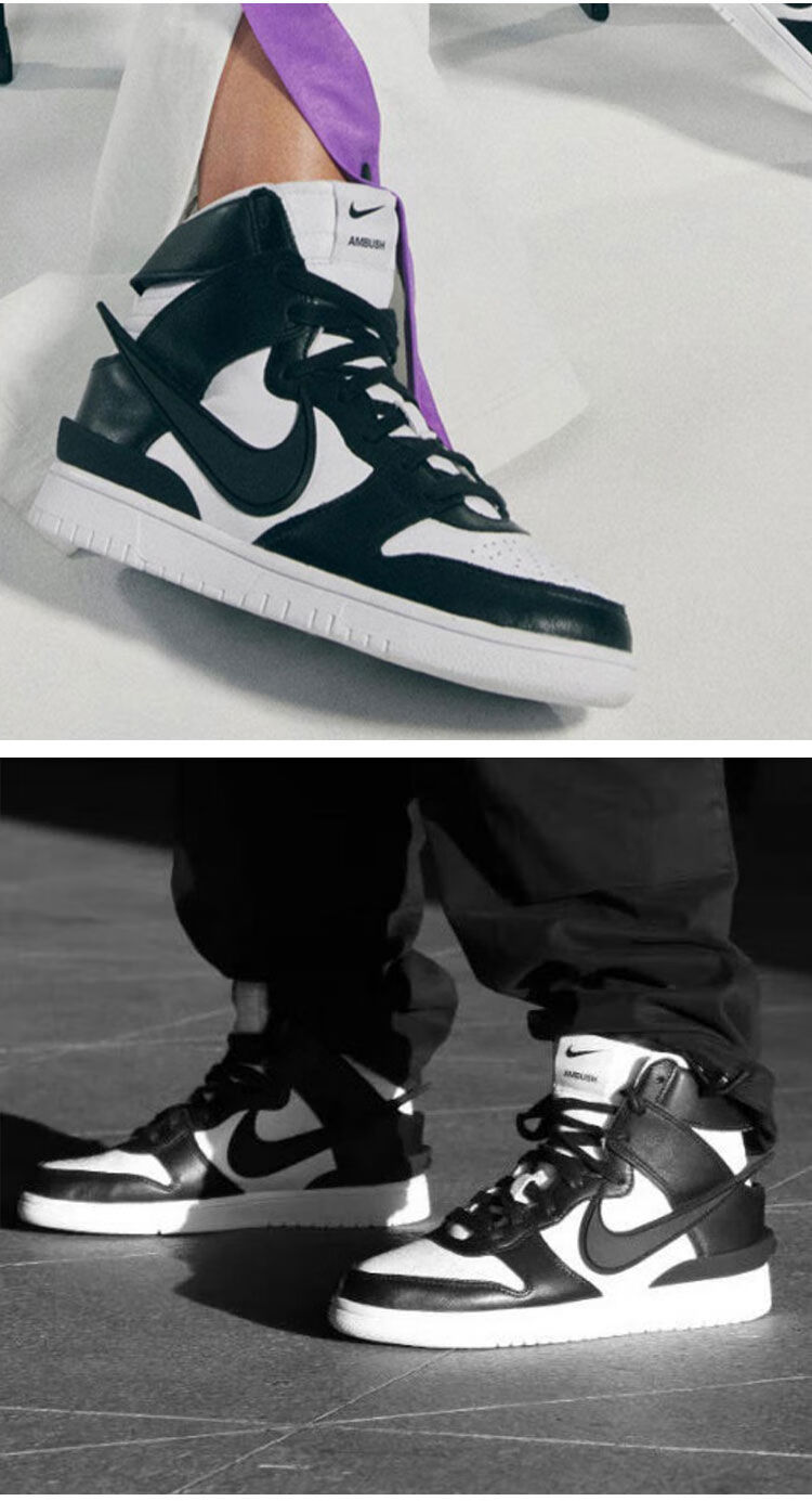 dunksb联名春夏季新款黑白高帮休闲板鞋男女运动复古潮流滑板鞋黑白36