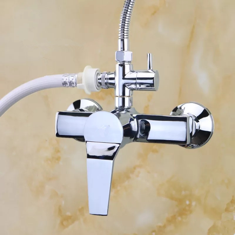 淋浴水嘴三通全铜快开阀混水阀花洒连接配件开关提拉合金分水器锌合金