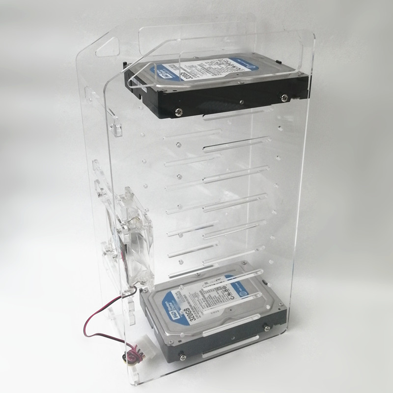 适用硬盘架扩展架机械硬盘笼支架外置硬盘架35台式透明亚克力硬盘盒深