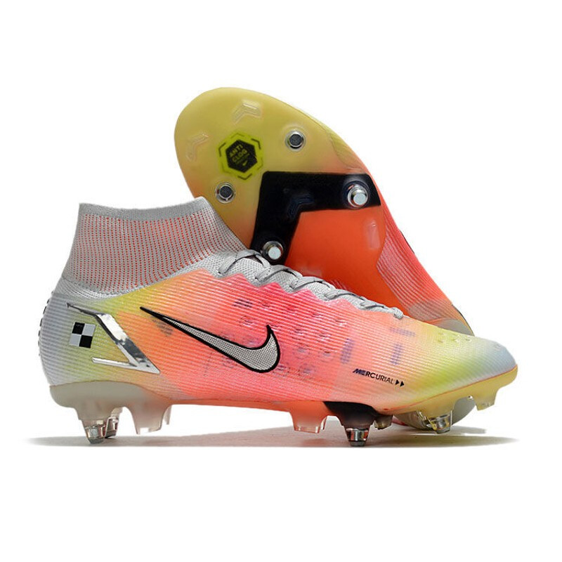 刺客14彩虹足球鞋新款c罗限量版sg大钉高中生针织透气训练鞋智起 刺客
