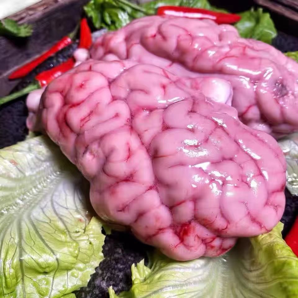 羊脑子真活羊火锅食材冷冻山羊脑 姬美食尚 新鲜羊脑一斤【图片 价格