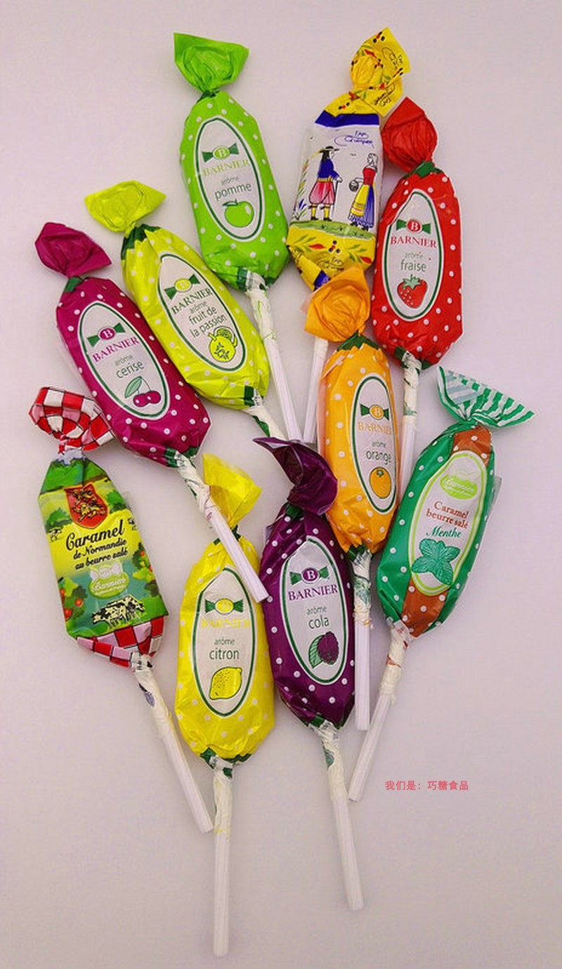 法国进口巴尼尔棒棒糖 barnier什锦口味 水果可乐焦糖太妃 桔子味10支