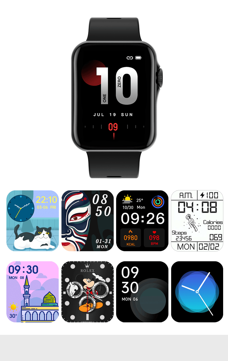 智能手表蓝牙运动手表男女情侣 lzqly 【黑色】动态ui 通话 密码锁