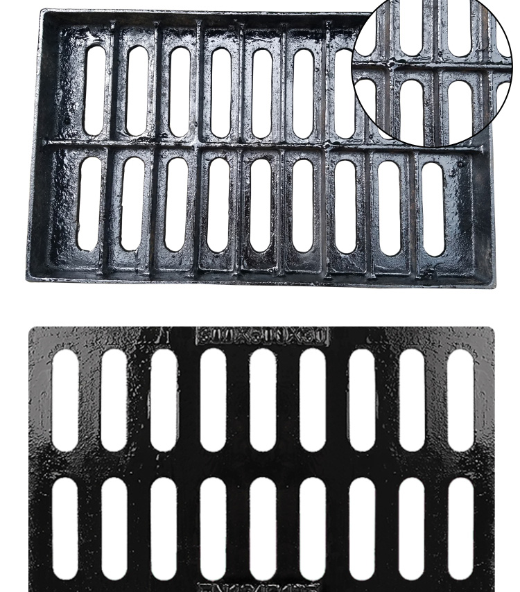 球墨铸铁排水沟盖板沙井盖窨井盖下水道盖板雨水篦地沟排水槽盖板粉红