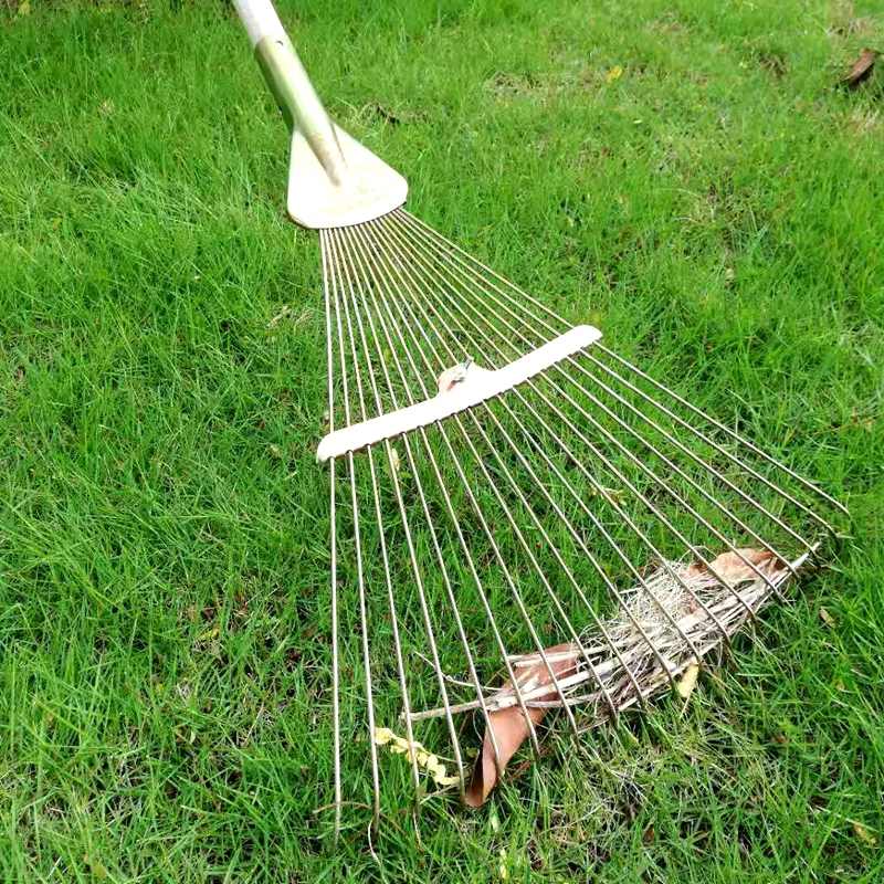 草耙子落叶耙可调节农用铁丝扒园林竹子草扒劲诚 18齿钢草耙 木柄