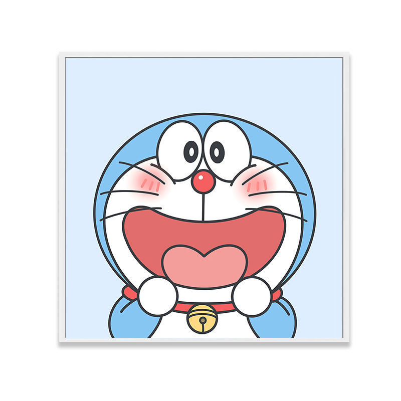 哆啦a梦儿童房装饰画床头画叮当猫挂画卡通女孩男孩卧室有框壁画9款