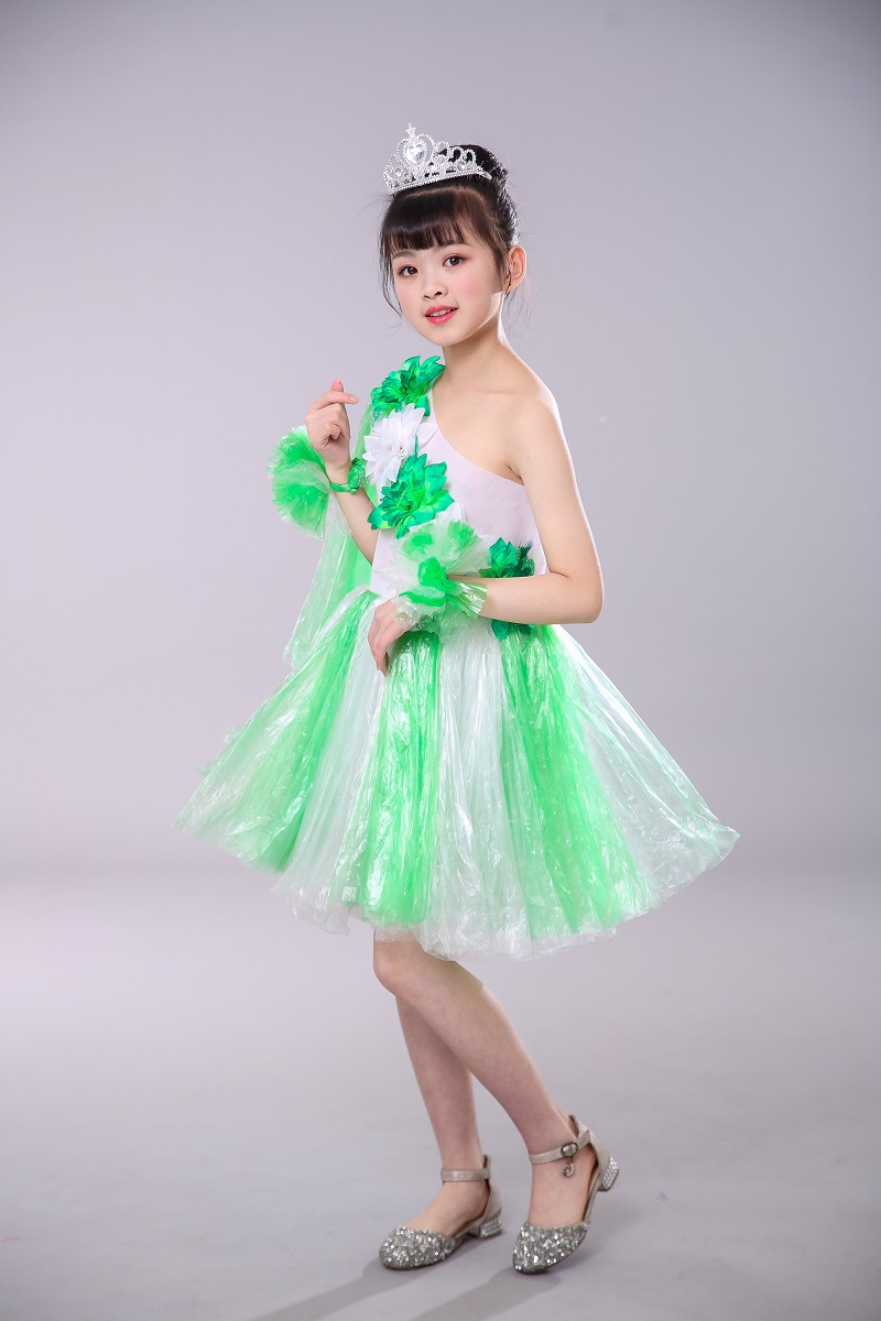 fmzxg 环保服装儿童时装秀环保服装幼儿园diy手工自制创意亲子演出服