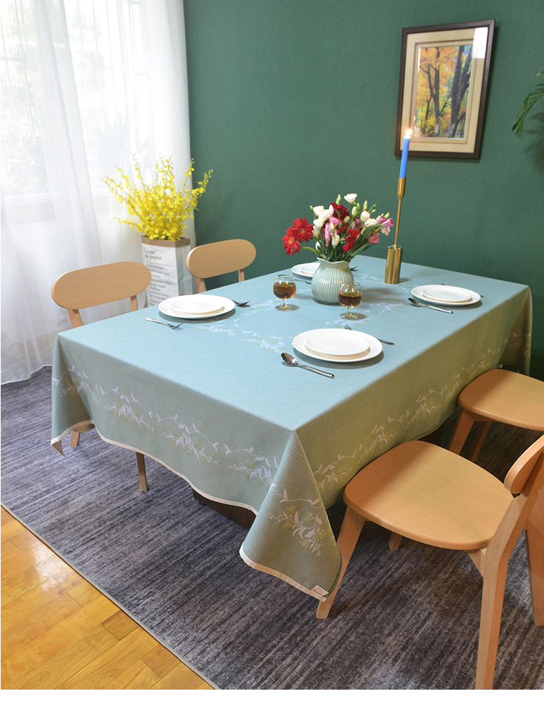 北欧简约餐桌布浅色现代欧式全棉圆形台布茶几盖布艺风铃草桌布大桌布