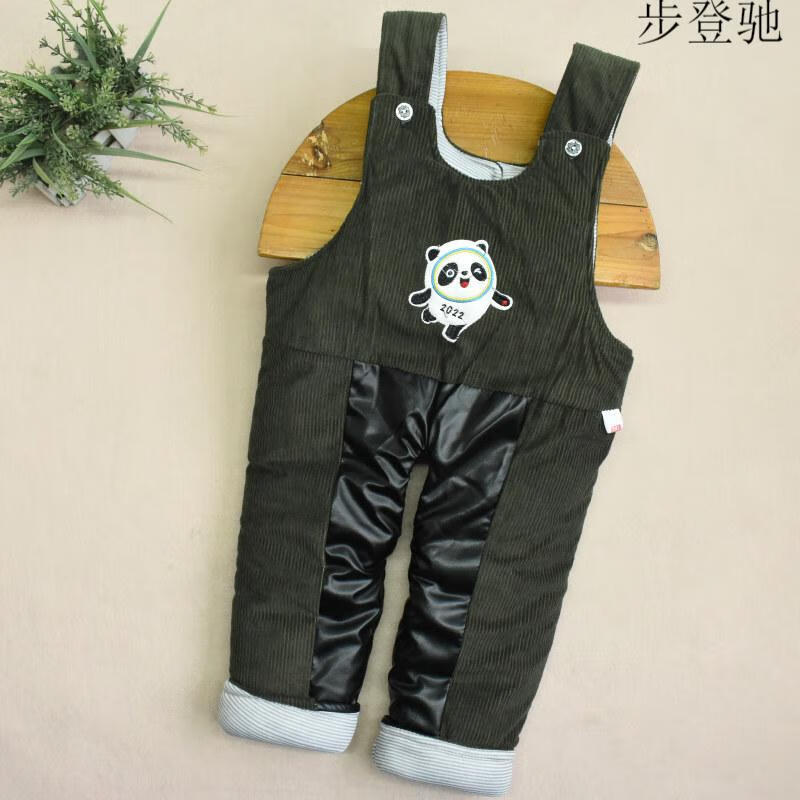 棉裤宝宝背带裤棉裤加厚保暖裤防尿防水裤婴儿皮裤尿不湿裤男女童开档