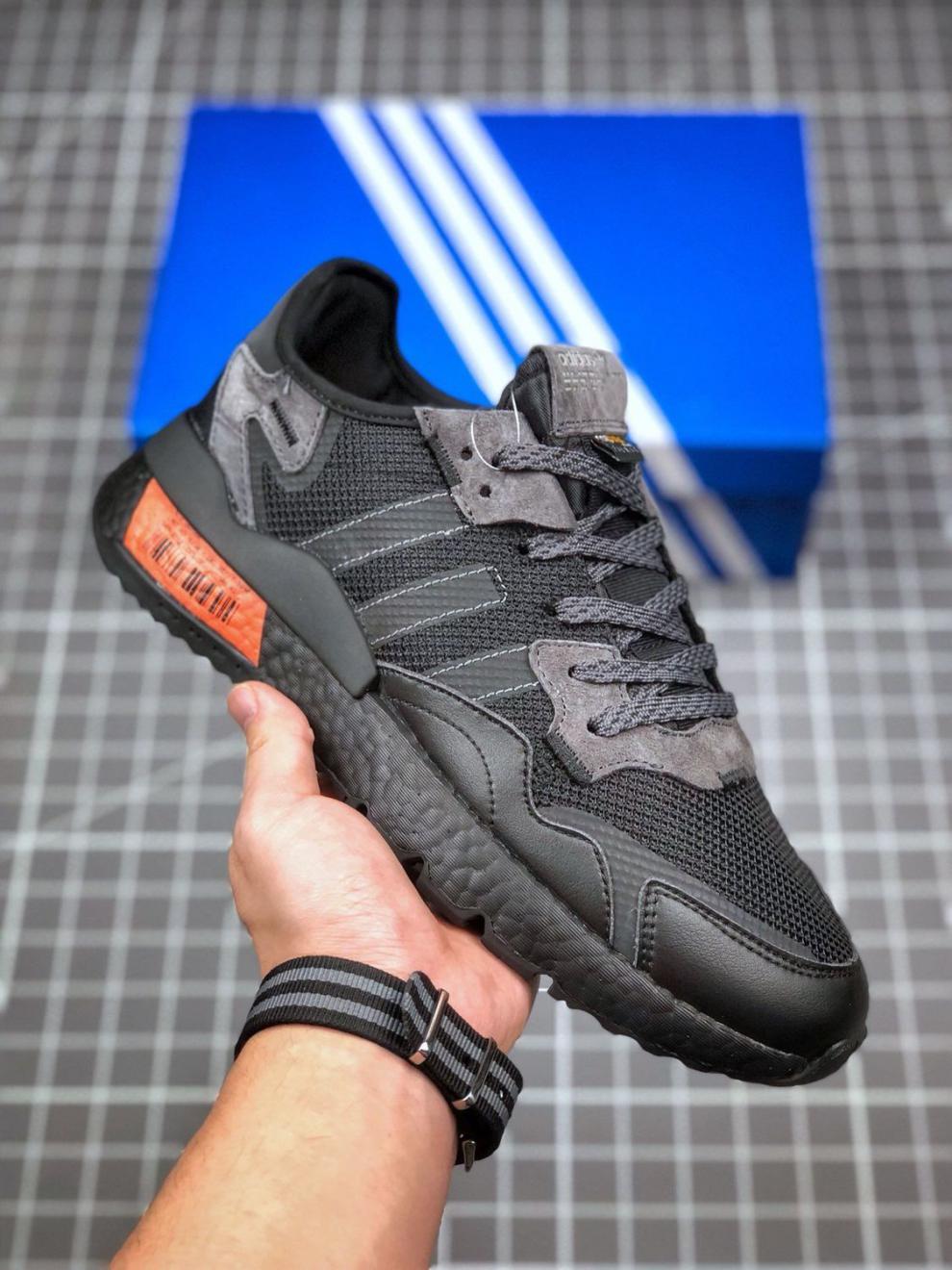 三叶草nitejogger夜行者3m反光男女跑步鞋鹿晗杨幂同款经典运动鞋烟绿