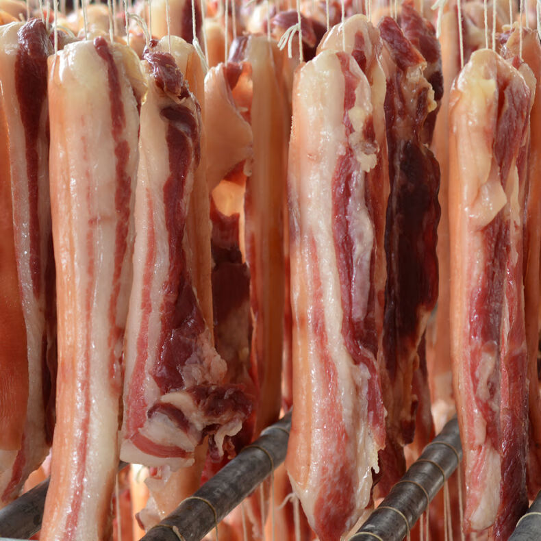 风干腊肉江西井冈山特产农家土猪肉日晒五花腊肉腊味咸肉二斤农家腊