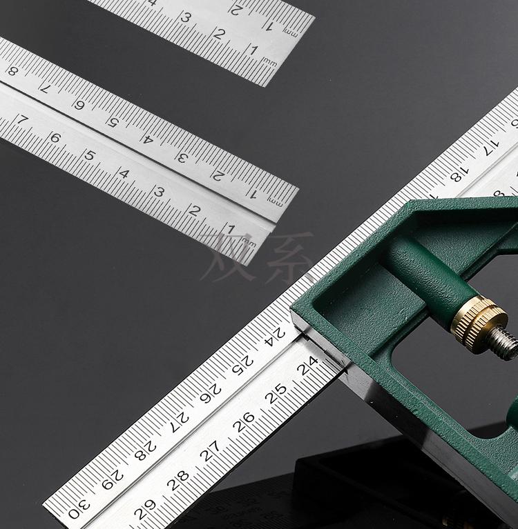 活动角尺90度不锈钢多功能水平直角尺木工万用45组合角度尺黑色拐尺