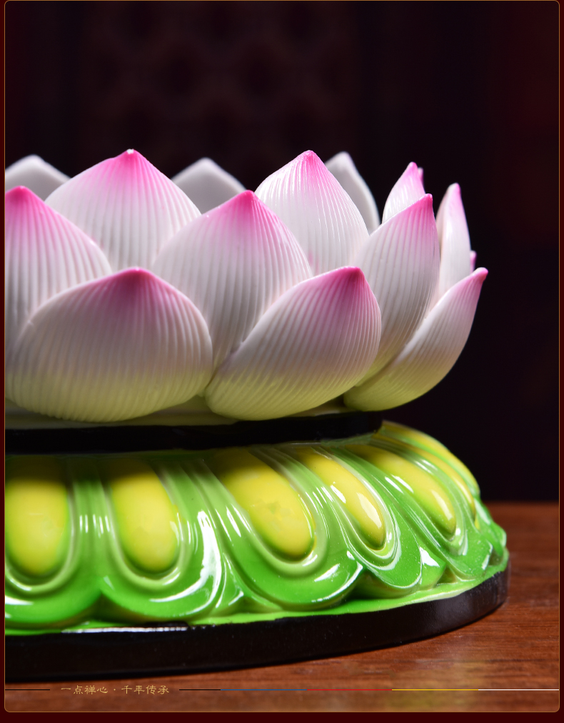 陶瓷佛像供奉台坐台莲花底座垫高观音菩萨底座圆形台供佛神像 d20-227