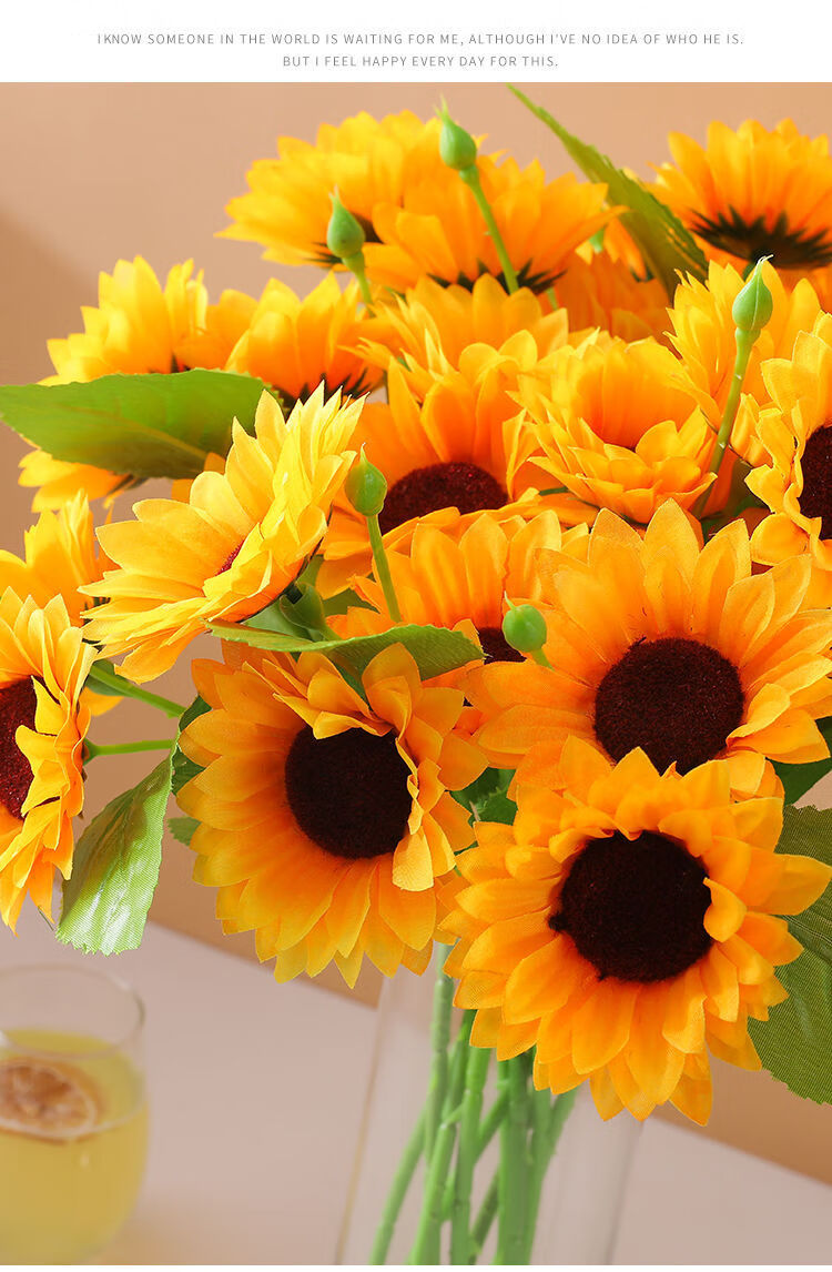 向日葵仿真花ins太阳花手捧花花束野餐拍照道具装饰品旅游拍照花 3头
