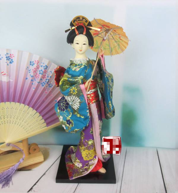 日本艺妓人偶日本艺妓人偶和服娃娃30cm高仕女绢人日式料理酒店装饰