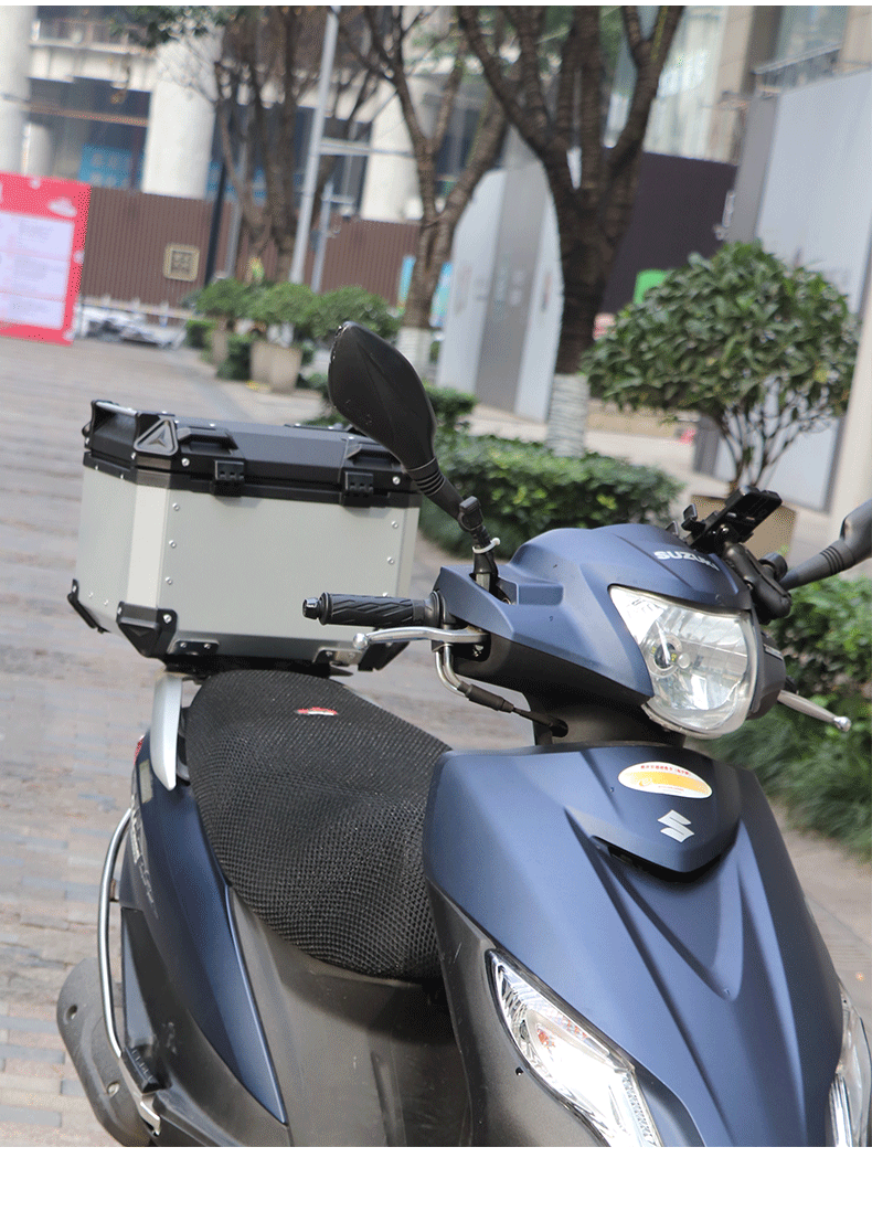 摩托车铝合金尾箱踏板车uy小牛ns后备箱gw通用裂行姜戈后尾箱尾箱黑色