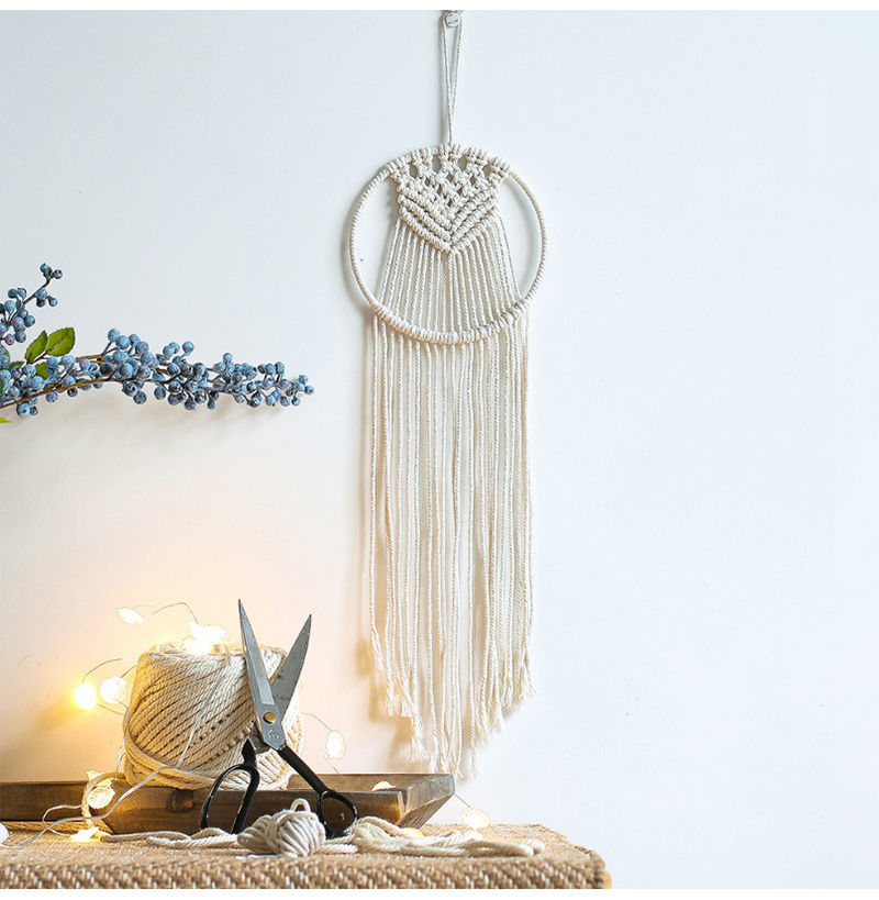 北欧风编织挂毯捕梦网壁挂室内墙面背景玄关床头装饰创意挂件 五角星
