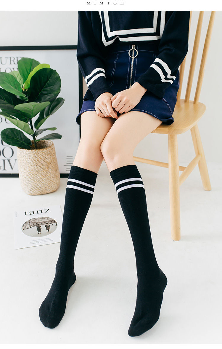 蒂卡黛女生薄袜子夏天小腿袜长筒袜小腿袜子女韩版长筒袜及膝袜日系