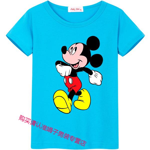 26商场同款官方品牌童装小孩米老鼠米奇图案衣服儿童短袖t恤短裤子