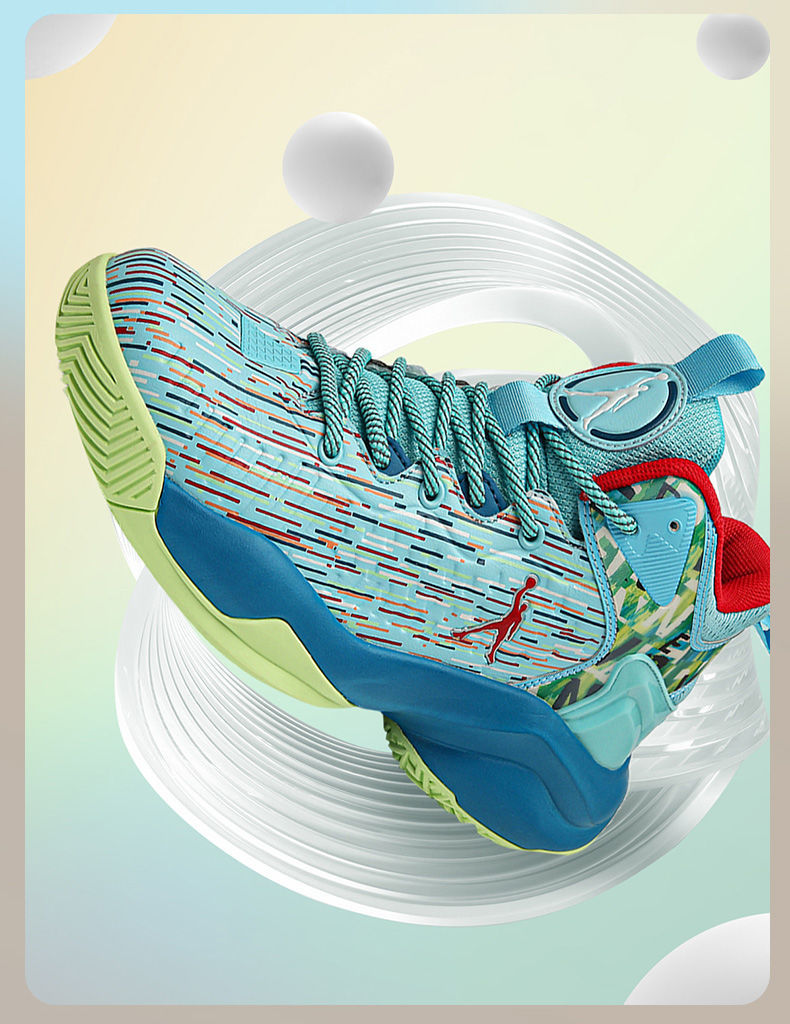 品牌男鞋春夏季高帮篮球鞋子男潮流百搭学生aj运动鞋男款 青色 36