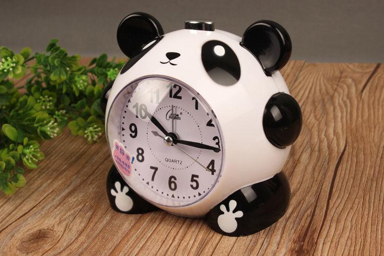多功能静音创意卡通个性床头闹钟语音贪睡夜灯音乐 富达牌熊猫【图片