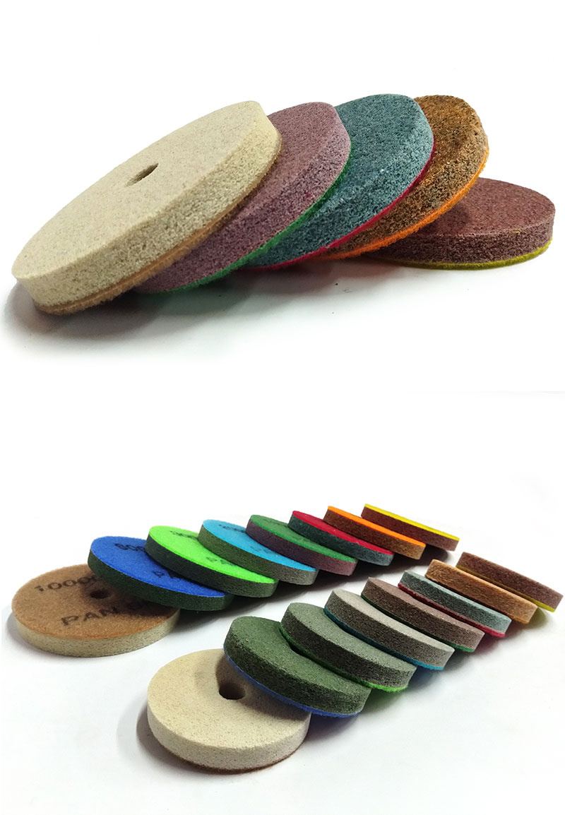 磐石翻新打磨片大理石头水磨片石英石材磨光海绵纤维片加厚抛光片 3寸