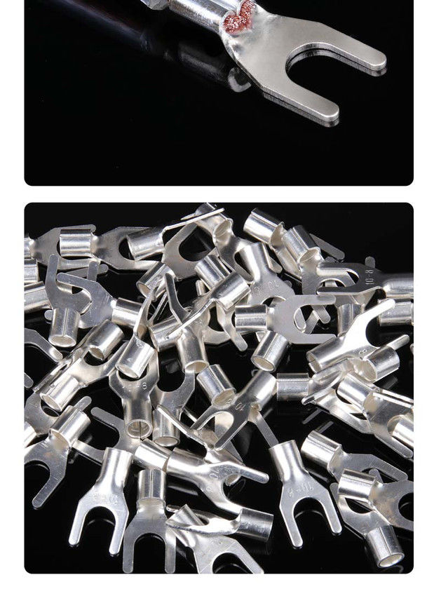 ut冷压端子压线鼻接线耳连接器开口鼻铜压y形裸端子压线头铜接头ut053