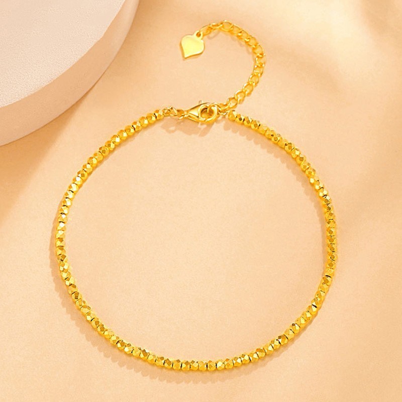 老凤凰顺丰速运5g黄金手链女款999足金小金珠爆闪金手链蹦迪珠闪闪