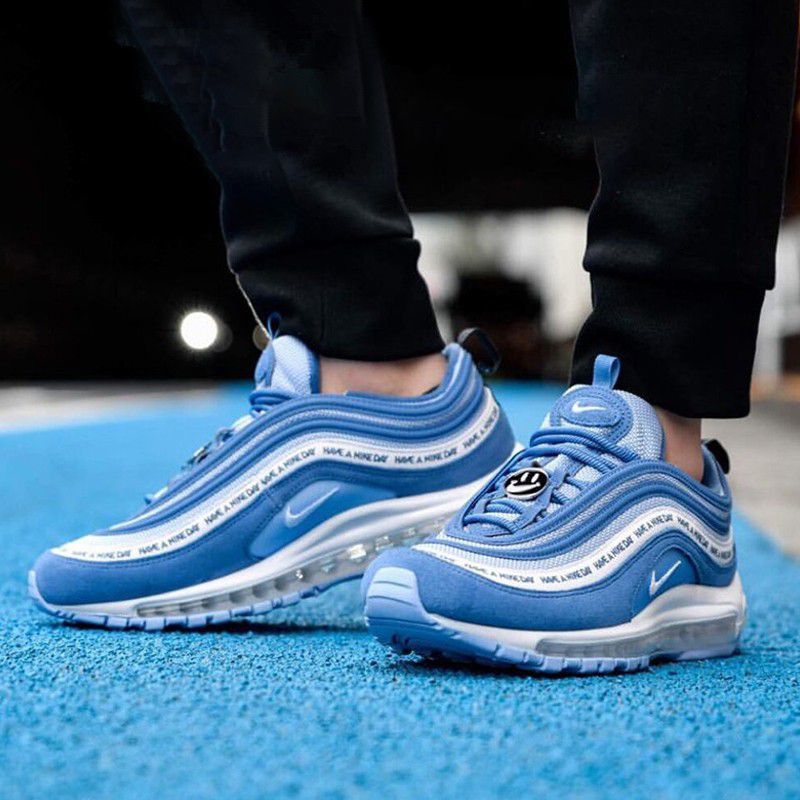 air max97城市限定首尔上海万花筒笑脸白蓝银男女休闲全掌 笑脸子弹