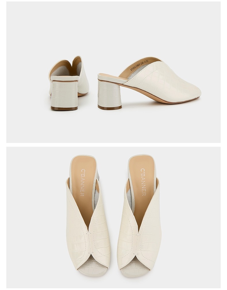 千百度女鞋2021新款夏季中粗跟凉鞋 黑色 34