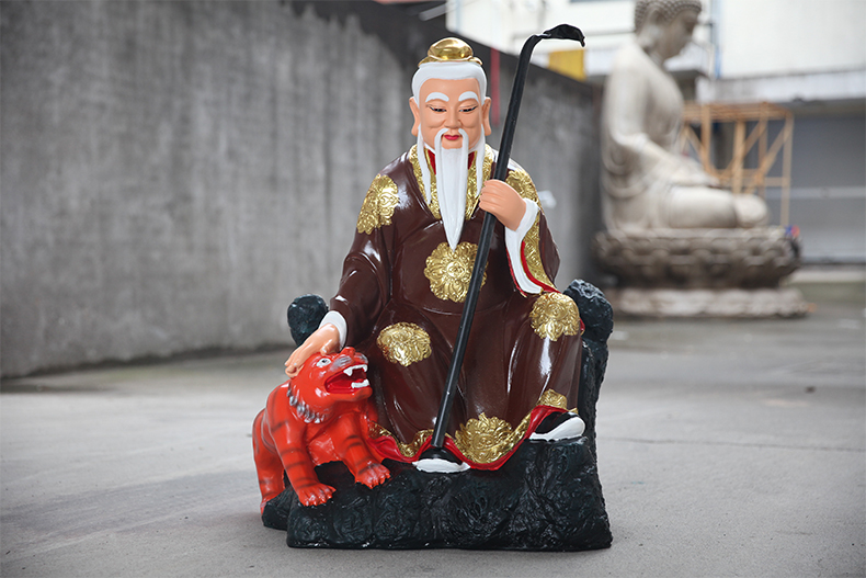 元承皇 供奉寺庙山神爷神像 大型山王菩萨 骑虎山神土地树脂玻璃钢