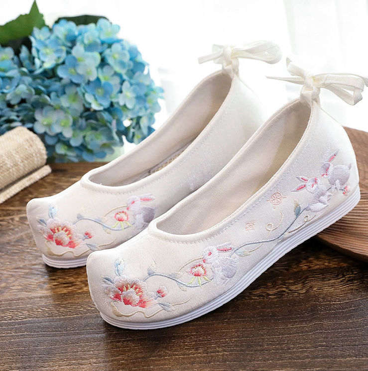 cklde古风汉服鞋汉服鞋内增高绣花鞋女汉元素翘头履弓鞋古风鞋古代