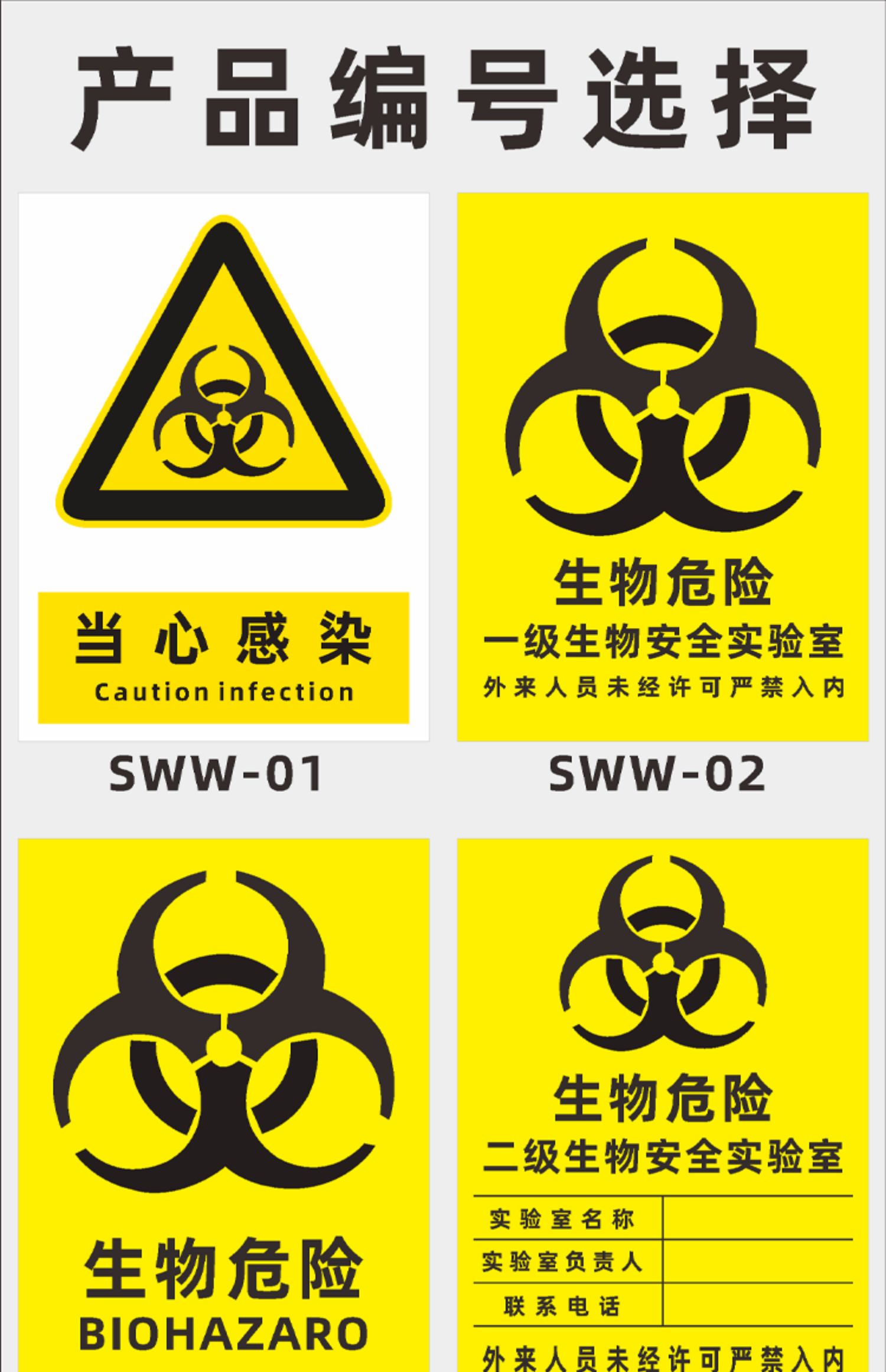 生物安全警示标识内为图片