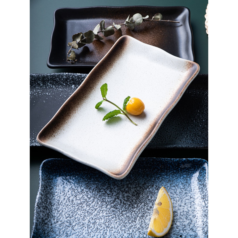 俊通2 寿司盘寿司盘创意陶瓷盘子日式餐盘长方波浪盘料理店瓷碟子寿司