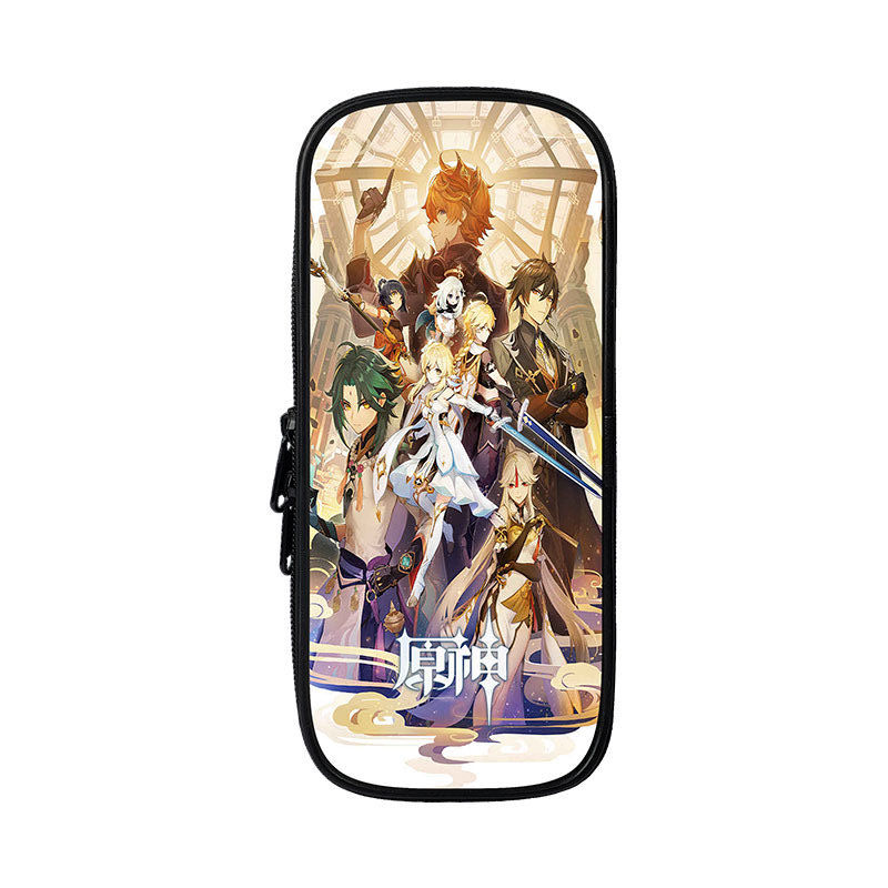 原神大容量笔袋胡桃钟离男初中生小学生文具盒铅笔盒多功能铅笔袋c01