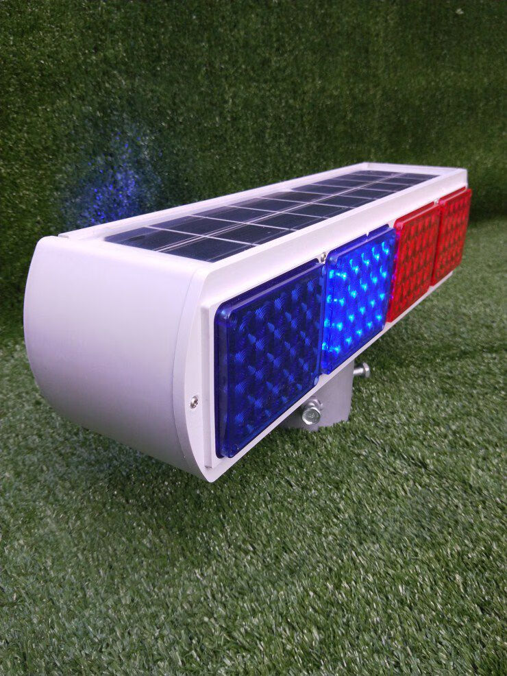 新款太阳能爆闪灯路口警示灯交通led施工灯四灯双面夜间路障灯频四组