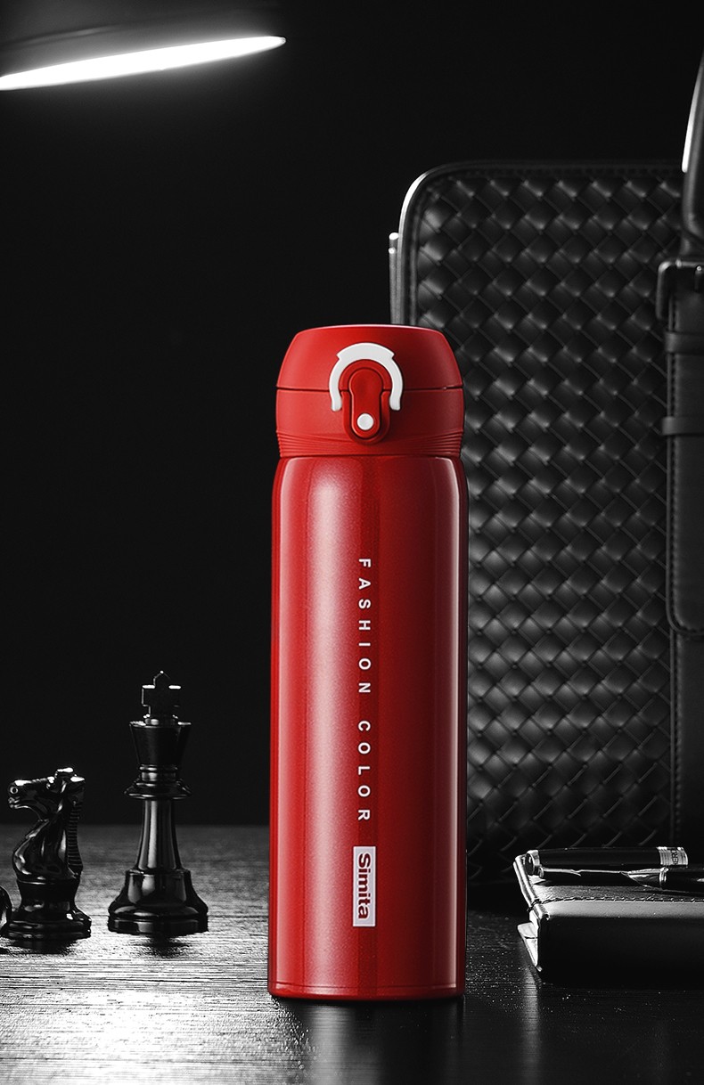 单手开保温杯保温杯男保温杯女星运保温杯sus316不锈钢司机单手开弹跳