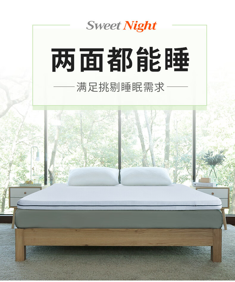 Sweetnight 记忆棉床垫慢回弹软硬两用1.8m软垫家用榻榻米双人薄款夏季定制 盖尔-8cm厚  150X200cm