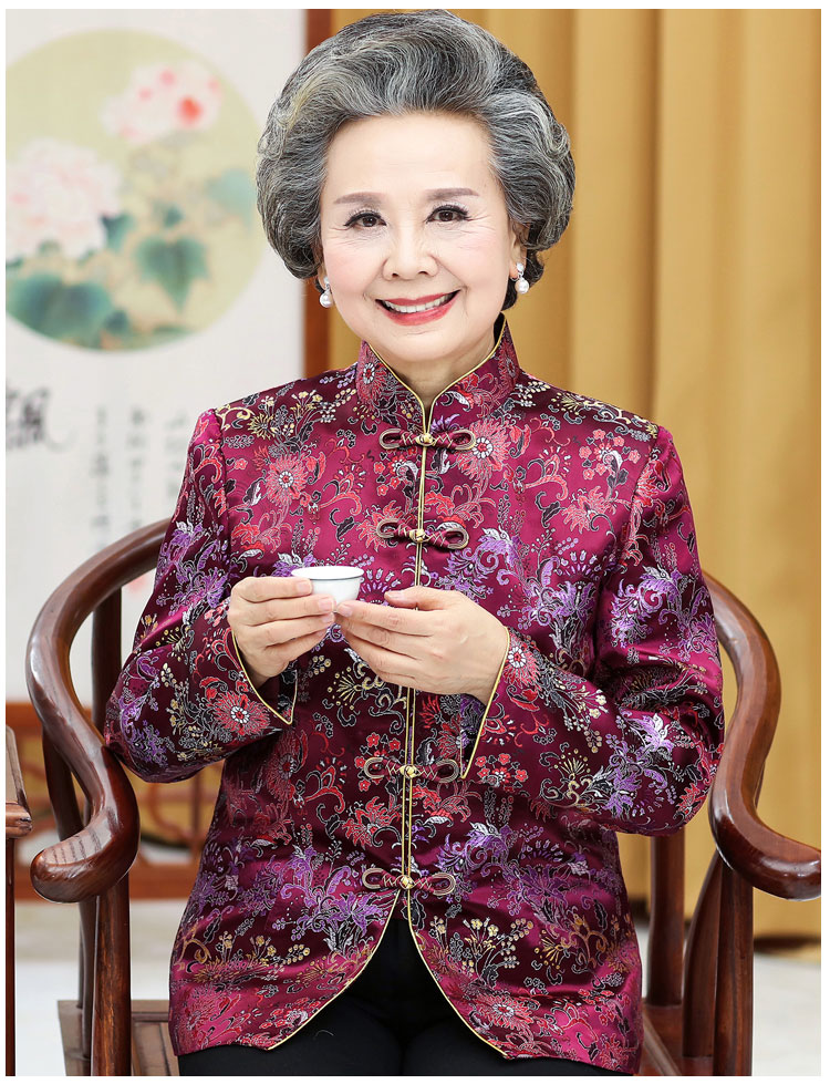 流彗老太太生日唐装老人祝寿衣服女款老奶奶过寿80岁