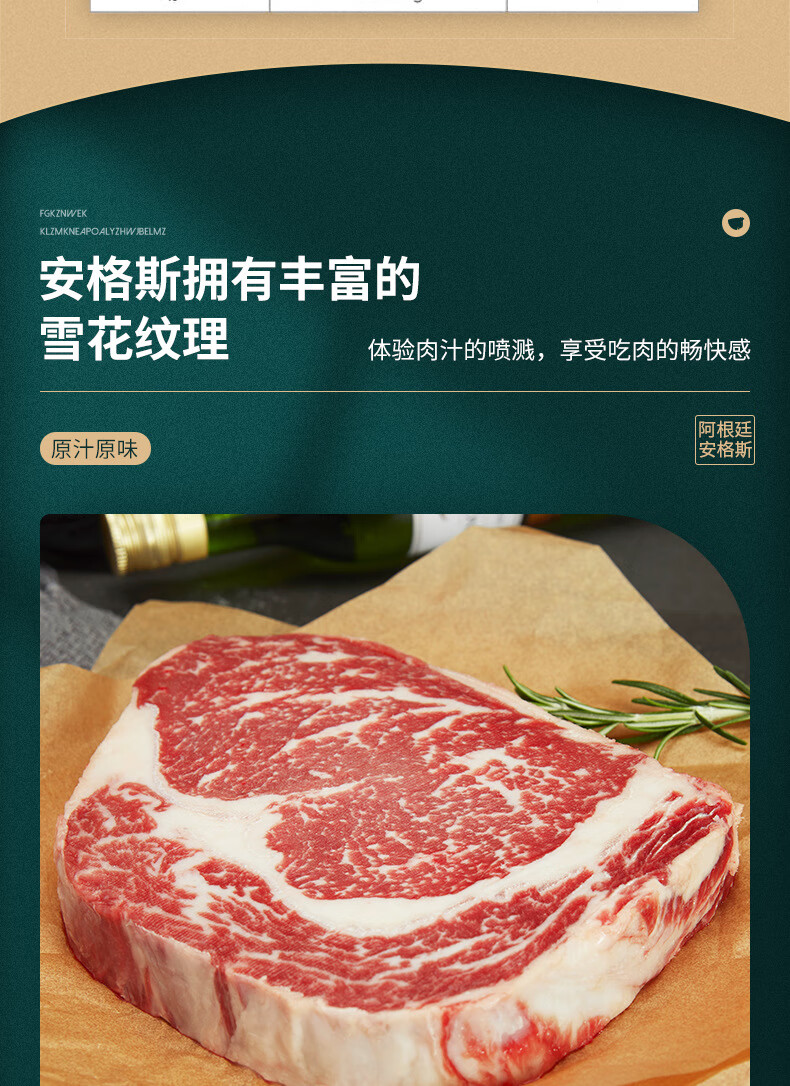 安格斯牛原产地:阿根廷饲养方式:谷饲包装形式:简装加工方式:原切部位