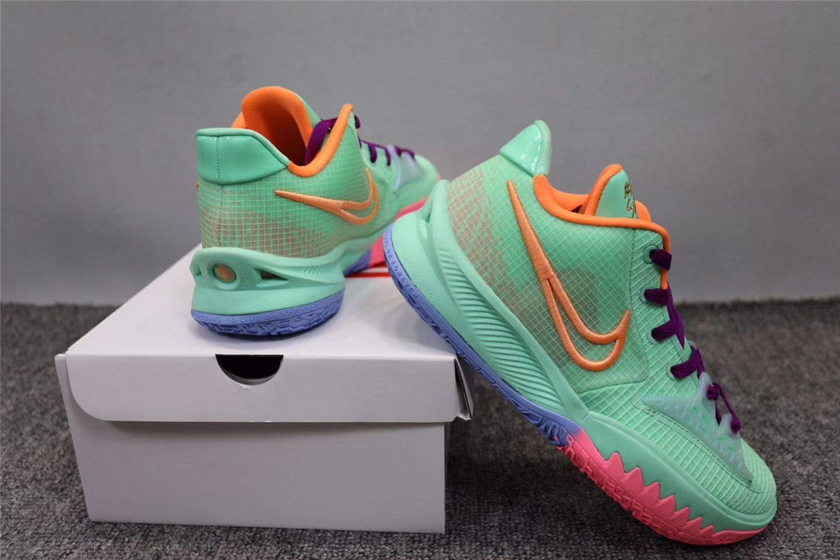 4代low低帮篮球鞋南海岸绿橙粉实战耐磨防滑气垫男女运动鞋 欧文4low