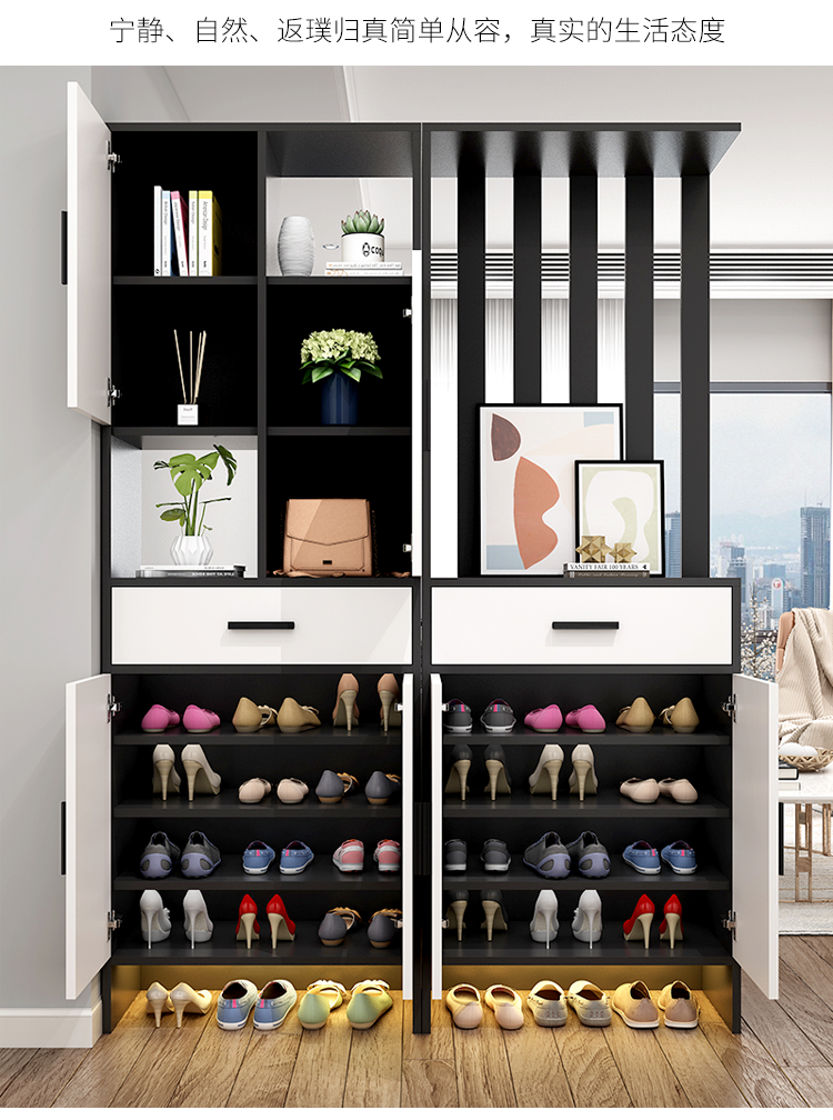 入户玄关柜鞋柜一体进门隔断现代简约门口屏风客厅双面门厅柜家用60边